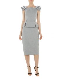 Ted Baker Daizid Pleat-Detail Peplum Dress at Bloomingdales